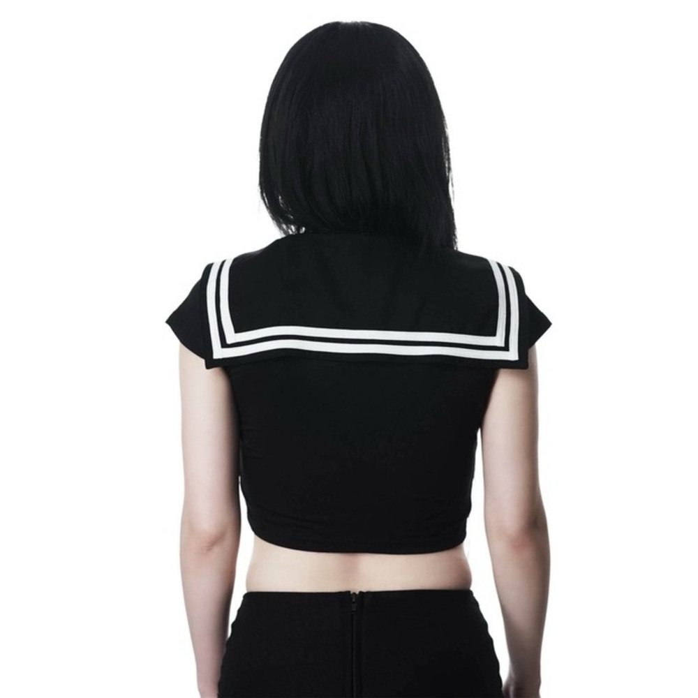 NEW Killstar Anri Black Sailor Crop Top - Picture 2 of 8